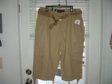 New Mens Cargo Shorts with Belt Loose Fit Multi Pocket Utility Wear Size 30