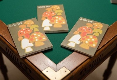 Vintage Bridge Card Game Tally Score Scoring Pad Contract Mushroom Set Of 3 Used