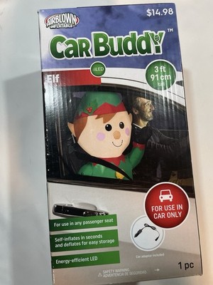 Airblown Inflatables Elf Car Buddy. 3 feet tall LED Lights