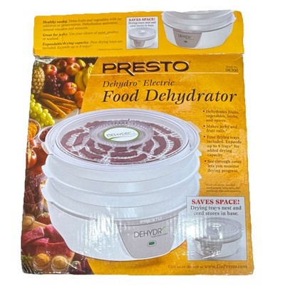 Presto Dehydro 06300 Electric Food Dehydrator 600W Expandable 4 Trays White