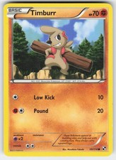 Timburr 59/114 Common Black & White Pokemon Moderately Played
