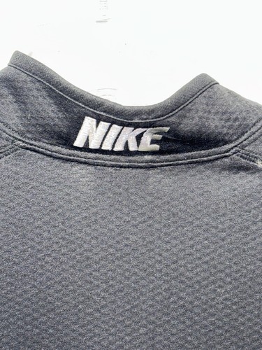 NIKE Dri-Fit YOUTH Large (14/16) Black 1/4 zip SWOOSH logo air vent pocket - Picture 7 of 8