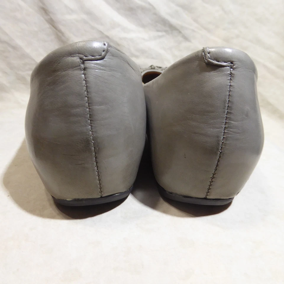 🩰 Earthies скрытые каблуки балетки размер 8,5 M олова серый кожаный; акценты - Изображение 3 из 4