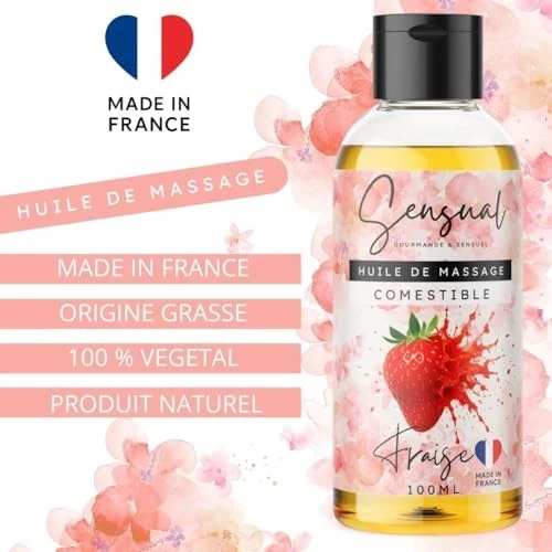 Huile de Massage Comestible Érotique Rose - Huile Massage Sensuel pour Couple... - Photo 3/4