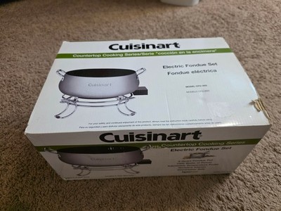 Cuisinart CFO-3SS Electric Fondue Set 3 Qt Stainless 8 Forks 1000 W Adj Temp NEW