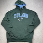 Tulane Green Wave Hoodie Mens Medium Green Embroidered Sweatshirt Sweater