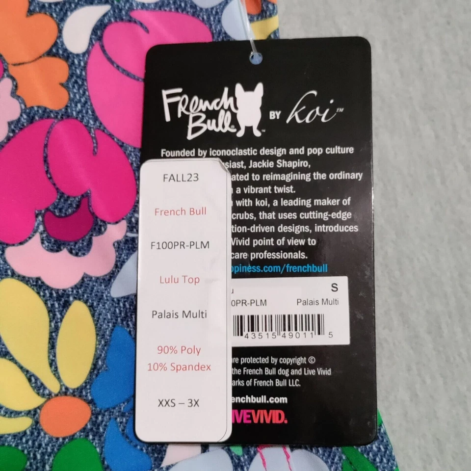 Koi French Bull Scrub Lulu Top Womens SMALL Palais Floral Nursing Medical NWT - Image 4 of 4