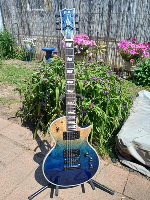 ESP E-II Eclipse Blue Natural Fade Electric Guitar + Hard Case Made in Japan