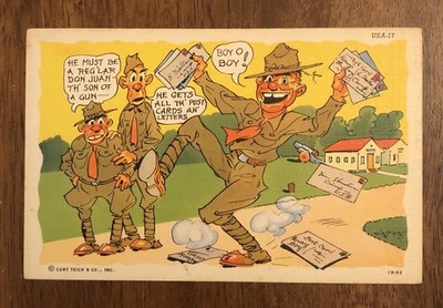 Humorous Postcard - He Must Be A Reg lar Don Juan The Son Of A Gun (WP18)