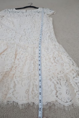 New Loft Cream Women's Cap sleeves Lace dress Size 8 | eBay