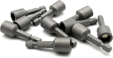 TEMO 10 Pc Impact Ready Nut Driver 3/8 Inch Magnetic Nutsetter Set 1/4 Inch Shan