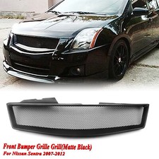 Front Bumper Grille Mesh Grill Cover For Nissan Sentra 2007-12 2007 Matte Black Front Bumper Grille Mesh Grill Cover For Nissan Sentra 2007-12 2007 Matte Black