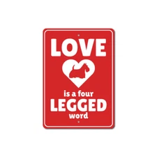 Custom Dog Lover Personalized Phrase Sign Aluminum Metal Home Wall Decor