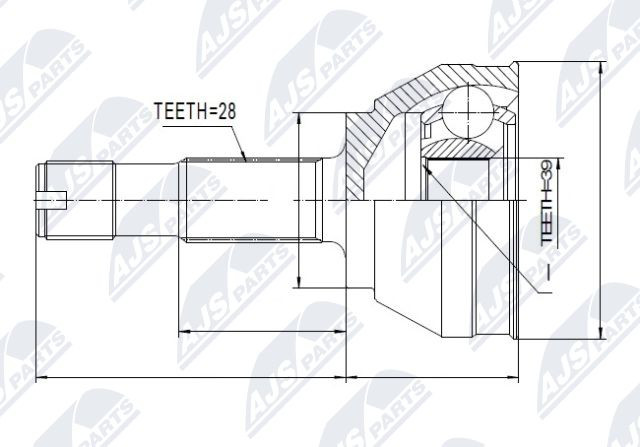 Driveshaft CV joint Wheel Side NPZ-FT-019 NTY for PEUGEOT FIAT CITROËN - Image 6