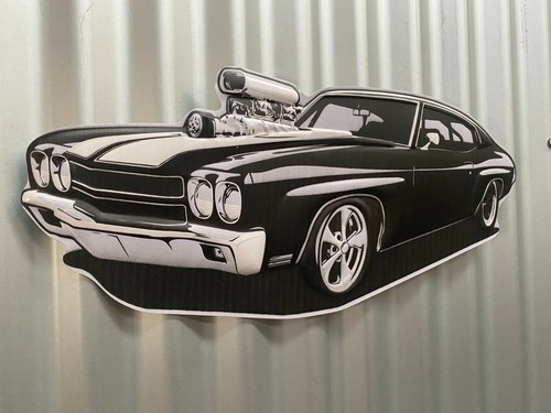 CHEVROLET CAMARO CHEV QUALITY DIE CUT EMBOSSED METAL SIGN - Picture 2 of 6