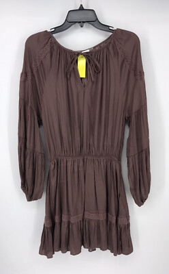 Mustard Ruffle Trim Mustard Seed Truffle Lace Trim Detail Ruffle Dress Womens Size Small ...