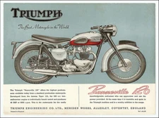 Vintage Triumph Bonneville Motorcycle Ad Reproduction Metal Sign FREE SHIPPING