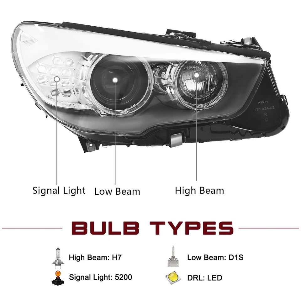 For 2010-2017 BMW 5-Series GT F07 550i 535i Adaptive Xenon Headlight Right Side - Image 4 of 4