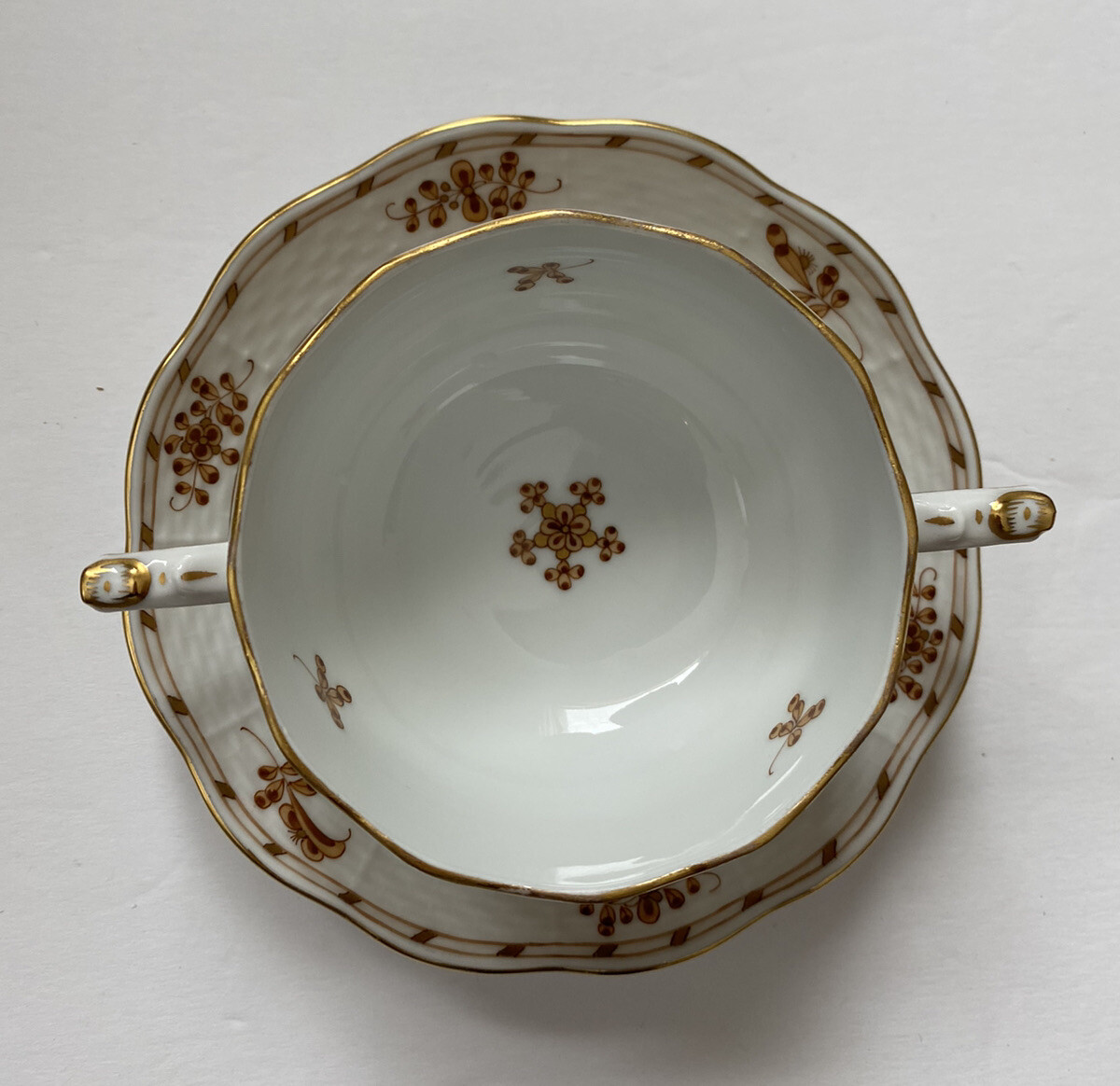 Herend Waldstein Brown Soup Cup and Saucer Set eBay