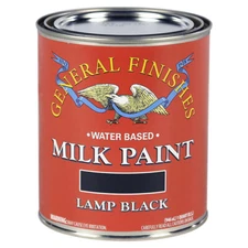 qt General Finishes QLB Lamp Black Milk Paint Interior/Exterior Paint, Satin