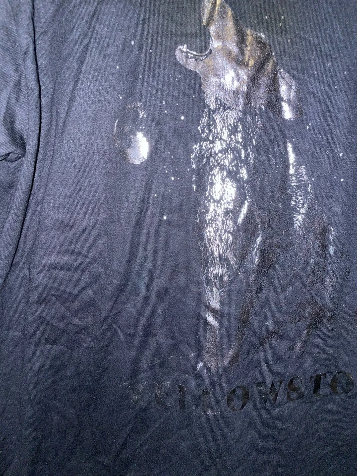 Camisa vintage Jerzees Yellowstone Wolf Coyote Full Moon Howl 1988 negra plateada 8 Foto 2 de 4