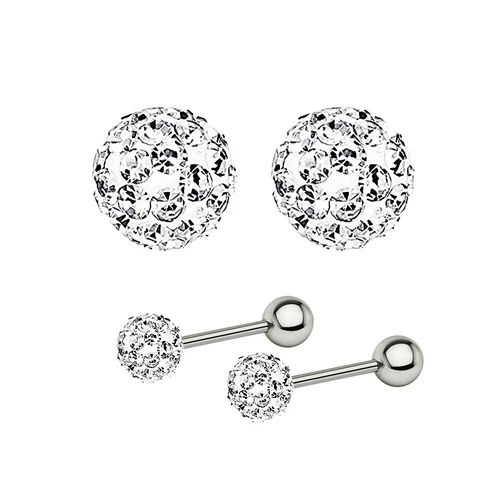 20PCS CZ Earrings Ear Stud Set Surgical Steel Bone Stud for Women Men Jewelry - Picture 7 of 17