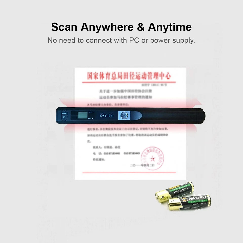 Portable Mini 900DPI iSCAN Handheld Scanner USB A4 Photo Document Handyscan L6Q6 - Image 4 of 4