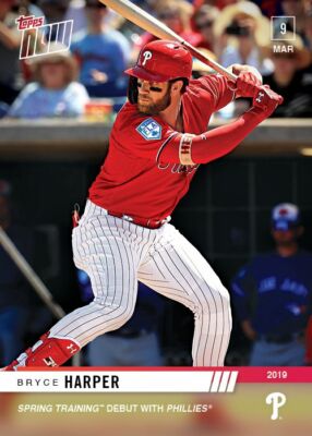 2019 TOPPS NOW #ST-4 BRYCE HARPER MAKES SPRING TRAINING DEBUT WITH PHILLIES