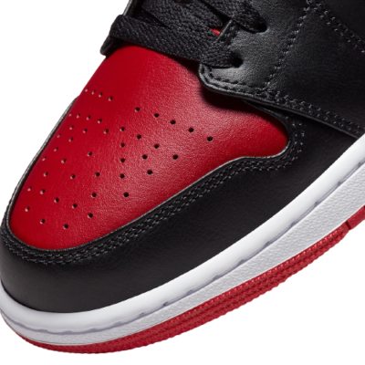 553558-066] Jordan Mens Air Jordan 1 Low Bred Toe Black