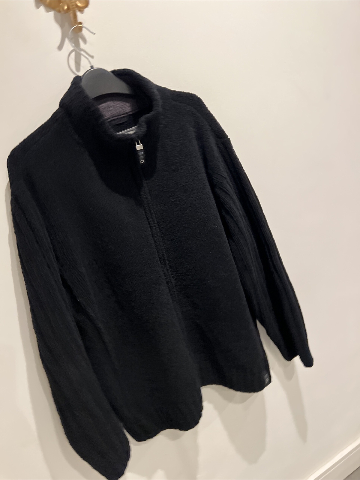 Marks & Spencer black rib Ribbed Cosy fleece men’s zip Men’s jacket