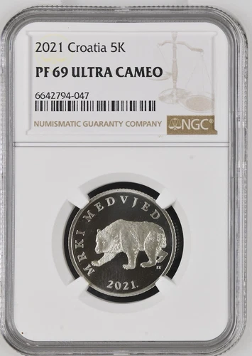 CROATIA coin 5 Kune 2021 NGC PF 69 Ultra Cameo