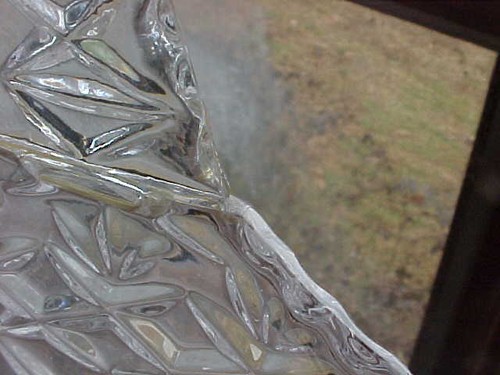 Basket Cut Glass 6-1/4" tall 5-3/4" across 3" deep Pineapple Star Pattern - Picture 6 of 12