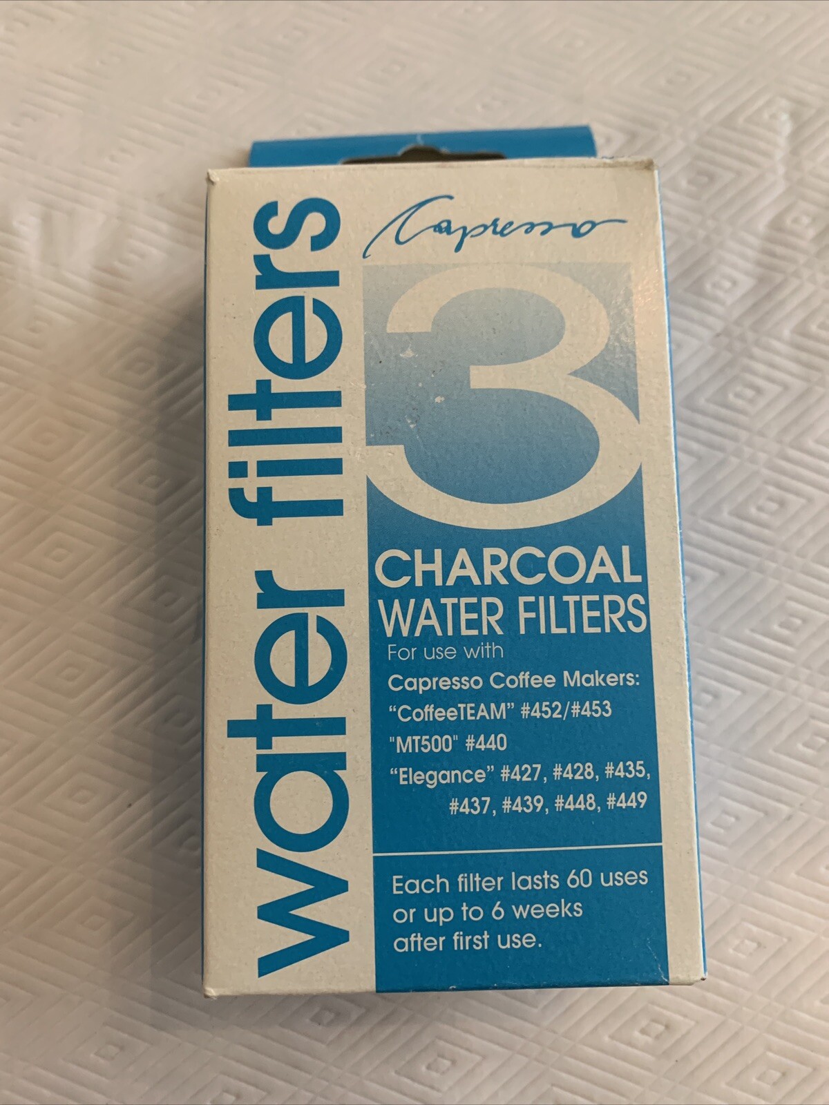 3pk NEW Genuine CAPRESSO Charcoal Water Filters Model 4440.90 Coffee Maker