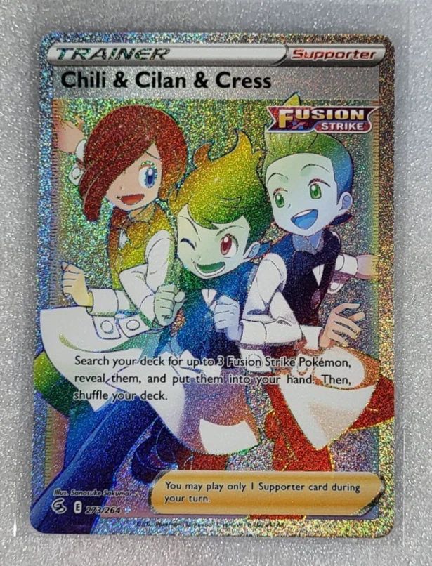 Chili & Cilan & Cress 273/264 NM Secret Gold Swsh08 Fusion Strike