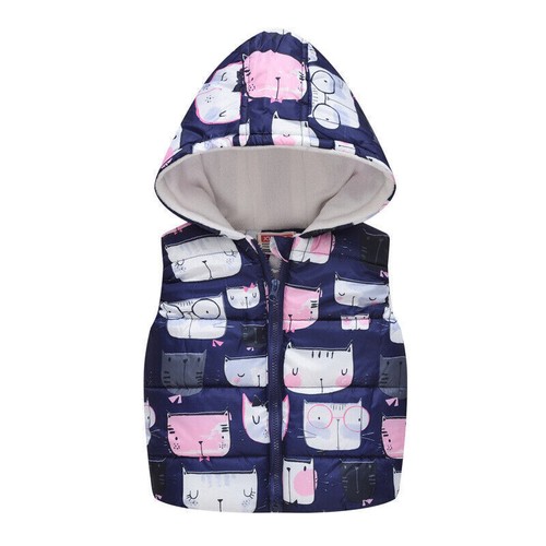 Gilet Puffer Vest Kids Baby Girls Warm Hooded Parka Coat Padded Jacket Outwear*/ - Picture 16 of 54