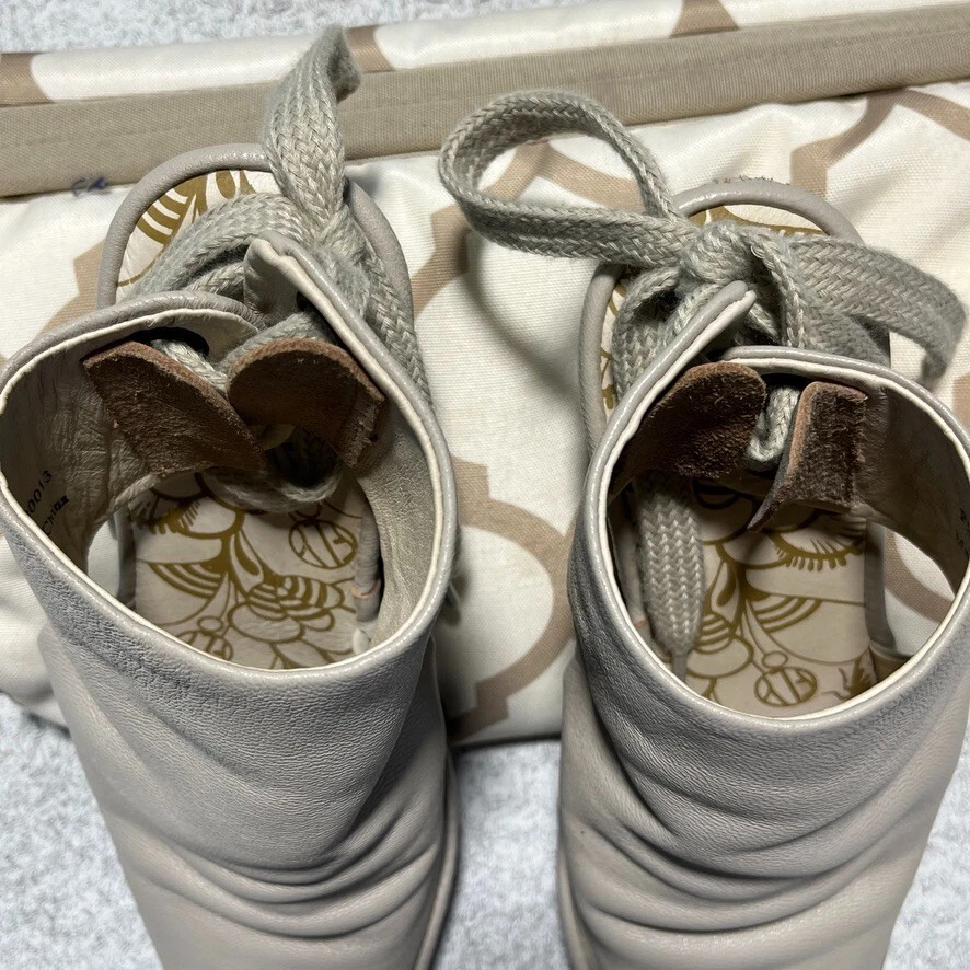 Fly London Taupe Leather Yema Peeptoe Wedge Shoe Tie Womens US 7 EU 38 - Image 4 of 4