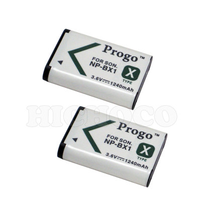 2 Progo Premium Battery for Sony NP-BX1 DSC-RX100 DSCRX100, 1240mAh, USA Seller