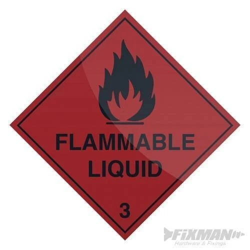 FIXMAN 4 FLAMMABLE LIQUID - Safety Warning Danger Hazard Sign Sticker Self-Adhesive