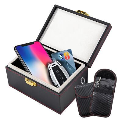 Cartman Faraday Box with Faraday Bags 2 Pack Car RFID Signal Blocking Pouch K...