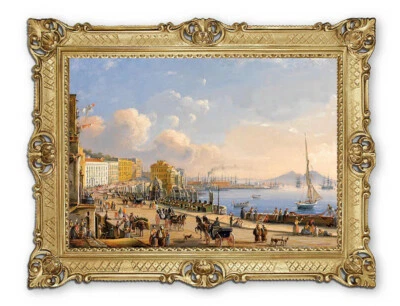 Wandbild Wunderschönes Antik 70x90cm By. S. Candido ´´ Ansicht von Neapel von S. - Bild 1 von 3
