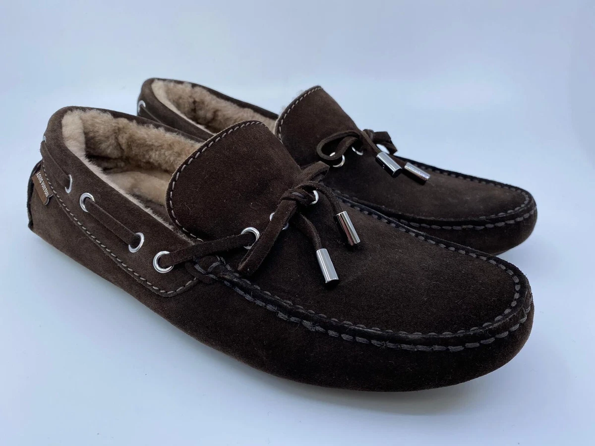 Louis Vuitton Men's Brown Suede Arizona Car Shoe Loafer Shoes