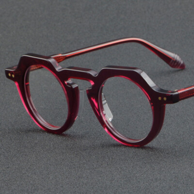 Classic Polygon Acetate Men Women Reader Retro Round Optical Eyeglass Frame 43MM