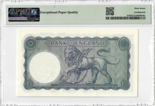 Great Britain 5 Pounds ND (1961-63), PMG 67 EPQ, "Bank of England" Pick# 372 - Picture 2 of 2