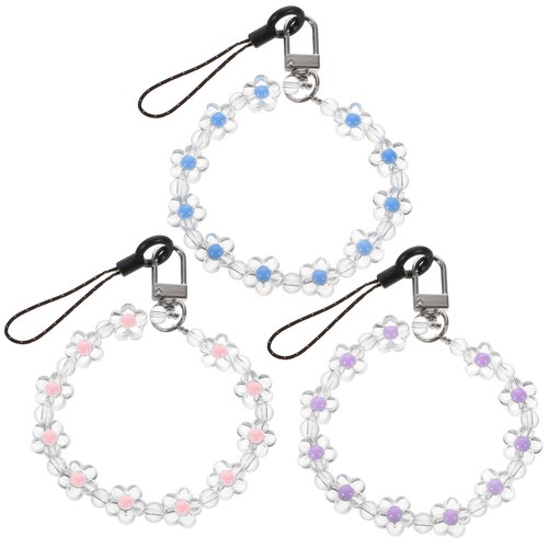 3 Pcs Kristallperle Lanyard Handy Handgelenksgurt Handyarmband Mit Perlen - 第 1/12 張圖片