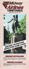 Midway Airlines timetable 1985/04/28