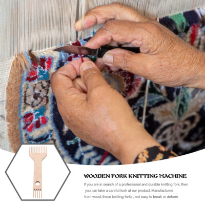 Peine Para Tejido De Tapiz - Pequeño, De Madera De Bambú, Con Agujero Para Colgar, Para Telares Y Manualidades