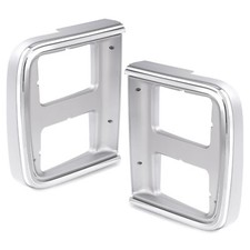 Pair Set Chrome Dual Headlight Headlamp Trim Bezel For 1985-1991 Chevy Gmc Van