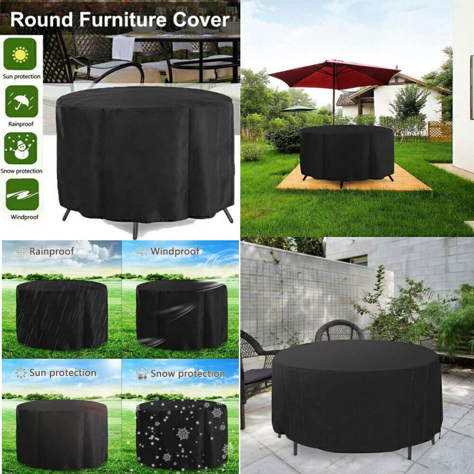 UK Large Round Waterproof Furniture Cover Outdoor Garden Patio Table