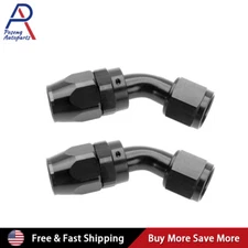 2pcs 4AN/6AN/8AN/10AN/12AN 45° Swivel Hose End Fitting Adaptor For CPE Fuel Hose
