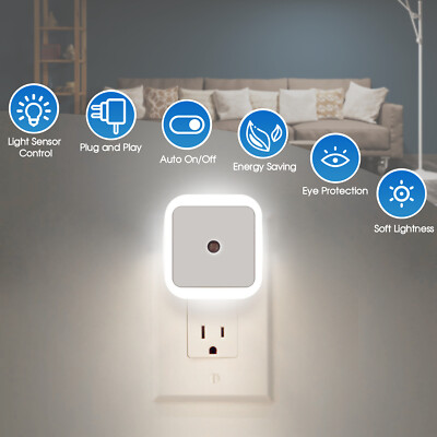 1-6PCS Mini Night Lights Table Lamp Wall Plug-in Wireless Lamp Stairs Bedroom